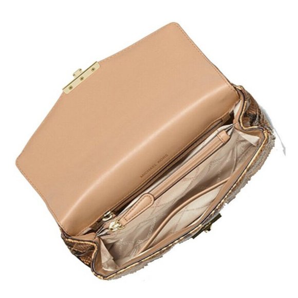 NWT Michael Kors Soho Large Chain Cantaloupe Quilted Shoulderbag 30T1L1SL3N $428 - Picture 3 of 8